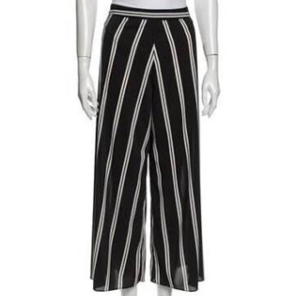 Alice + Olivia High Waisted Wide Leg Striped Pant